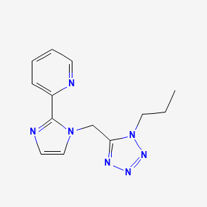 molecular formula C13H15N7 B7553837 2-[1-[(1-Propyltetrazol-5-yl)methyl]imidazol-2-yl]pyridine 