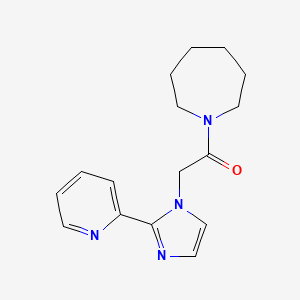 molecular formula C16H20N4O B7553842 1-(Azepan-1-yl)-2-(2-pyridin-2-ylimidazol-1-yl)ethanone 