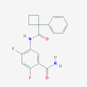 molecular formula C18H16F2N2O2 B7553859 2,4-Difluoro-5-[(1-phenylcyclobutanecarbonyl)amino]benzamide 