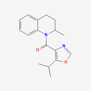 molecular formula C17H20N2O2 B7553879 (2-methyl-3,4-dihydro-2H-quinolin-1-yl)-(5-propan-2-yl-1,3-oxazol-4-yl)methanone 