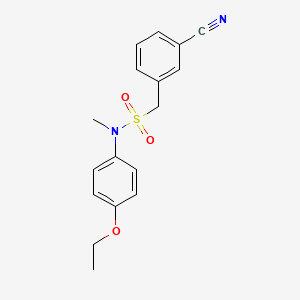 molecular formula C17H18N2O3S B7553922 1-(3-cyanophenyl)-N-(4-ethoxyphenyl)-N-methylmethanesulfonamide 