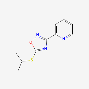 molecular formula C10H11N3OS B7553923 5-Propan-2-ylsulfanyl-3-pyridin-2-yl-1,2,4-oxadiazole 