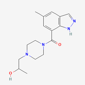 molecular formula C16H22N4O2 B7553928 [4-(2-hydroxypropyl)piperazin-1-yl]-(5-methyl-1H-indazol-7-yl)methanone 