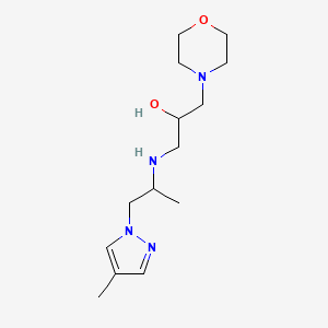 molecular formula C14H26N4O2 B7553932 1-[1-(4-Methylpyrazol-1-yl)propan-2-ylamino]-3-morpholin-4-ylpropan-2-ol 