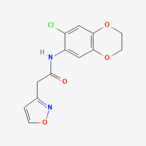molecular formula C13H11ClN2O4 B7553976 N-(6-chloro-2,3-dihydro-1,4-benzodioxin-7-yl)-2-(1,2-oxazol-3-yl)acetamide 