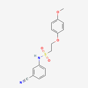 molecular formula C16H16N2O4S B7553978 N-(3-cyanophenyl)-2-(4-methoxyphenoxy)ethanesulfonamide 