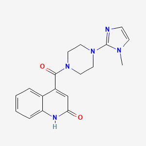 molecular formula C18H19N5O2 B7553982 4-[4-(1-methylimidazol-2-yl)piperazine-1-carbonyl]-1H-quinolin-2-one 