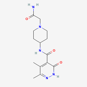 molecular formula C14H21N5O3 B7553995 N-[1-(2-amino-2-oxoethyl)piperidin-4-yl]-3,4-dimethyl-6-oxo-1H-pyridazine-5-carboxamide 