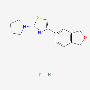 molecular formula C15H17ClN2OS B7553999 4-(1,3-Dihydro-2-benzofuran-5-yl)-2-pyrrolidin-1-yl-1,3-thiazole;hydrochloride 
