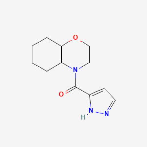 molecular formula C12H17N3O2 B7554008 2,3,4a,5,6,7,8,8a-octahydrobenzo[b][1,4]oxazin-4-yl(1H-pyrazol-5-yl)methanone 