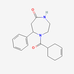 molecular formula C18H22N2O2 B7554028 1-(Cyclohex-3-ene-1-carbonyl)-7-phenyl-1,4-diazepan-5-one 