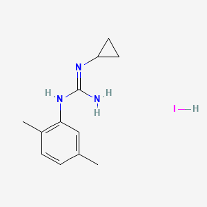 molecular formula C12H18IN3 B7554045 2-Cyclopropyl-1-(2,5-dimethylphenyl)guanidine;hydroiodide 