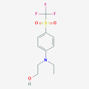 molecular formula C11H14F3NO3S B7554059 2-[N-ethyl-4-(trifluoromethylsulfonyl)anilino]ethanol 