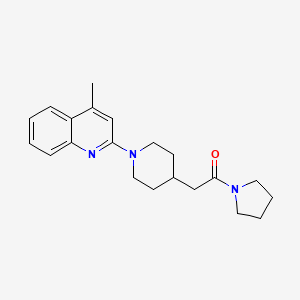 molecular formula C21H27N3O B7554066 2-[1-(4-Methylquinolin-2-yl)piperidin-4-yl]-1-pyrrolidin-1-ylethanone 