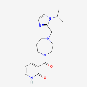 molecular formula C18H25N5O2 B7554076 3-[4-[(1-propan-2-ylimidazol-2-yl)methyl]-1,4-diazepane-1-carbonyl]-1H-pyridin-2-one 