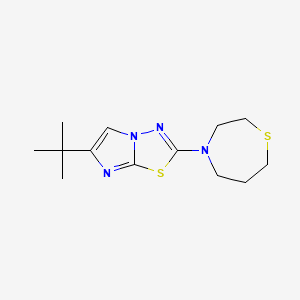 molecular formula C13H20N4S2 B7554096 6-Tert-butyl-2-(1,4-thiazepan-4-yl)imidazo[2,1-b][1,3,4]thiadiazole 