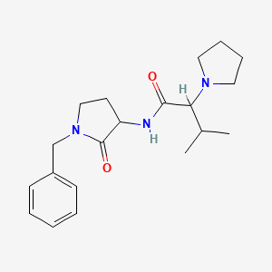 molecular formula C20H29N3O2 B7554100 N-(1-benzyl-2-oxopyrrolidin-3-yl)-3-methyl-2-pyrrolidin-1-ylbutanamide 
