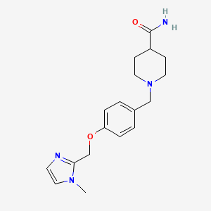 molecular formula C18H24N4O2 B7554103 1-[[4-[(1-Methylimidazol-2-yl)methoxy]phenyl]methyl]piperidine-4-carboxamide 