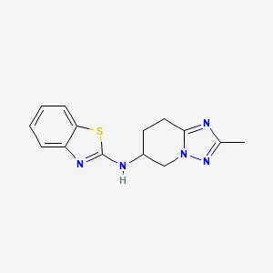 molecular formula C14H15N5S B7554109 N-(2-methyl-5,6,7,8-tetrahydro-[1,2,4]triazolo[1,5-a]pyridin-6-yl)-1,3-benzothiazol-2-amine 