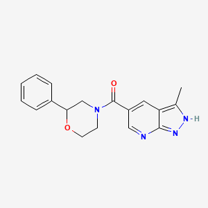 molecular formula C18H18N4O2 B7554124 (3-methyl-2H-pyrazolo[3,4-b]pyridin-5-yl)-(2-phenylmorpholin-4-yl)methanone 