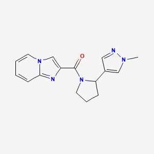 molecular formula C16H17N5O B7554131 Imidazo[1,2-a]pyridin-2-yl-[2-(1-methylpyrazol-4-yl)pyrrolidin-1-yl]methanone 
