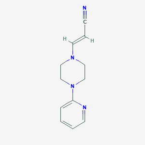 molecular formula C12H14N4 B7554132 (E)-3-(4-pyridin-2-ylpiperazin-1-yl)prop-2-enenitrile 