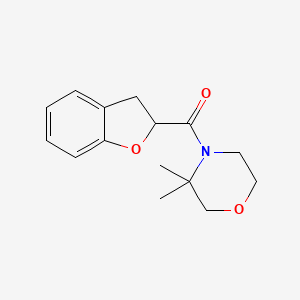 molecular formula C15H19NO3 B7554155 2,3-Dihydro-1-benzofuran-2-yl-(3,3-dimethylmorpholin-4-yl)methanone 