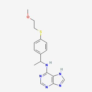 molecular formula C16H19N5OS B7554162 N-[1-[4-(2-methoxyethylsulfanyl)phenyl]ethyl]-7H-purin-6-amine 