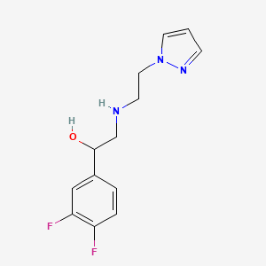 molecular formula C13H15F2N3O B7554178 1-(3,4-Difluorophenyl)-2-(2-pyrazol-1-ylethylamino)ethanol 