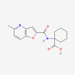 molecular formula C16H18N2O4 B7554188 1-[(5-Methylfuro[3,2-b]pyridine-2-carbonyl)amino]cyclohexane-1-carboxylic acid 