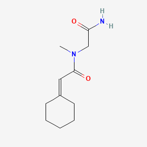 molecular formula C11H18N2O2 B7554192 2-[(2-Cyclohexylideneacetyl)-methylamino]acetamide 