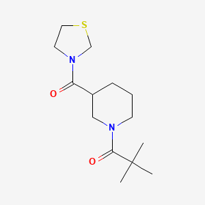 molecular formula C14H24N2O2S B7554201 2,2-Dimethyl-1-[3-(1,3-thiazolidine-3-carbonyl)piperidin-1-yl]propan-1-one 
