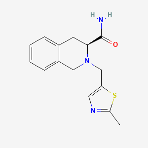 molecular formula C15H17N3OS B7554211 (3S)-2-[(2-methyl-1,3-thiazol-5-yl)methyl]-3,4-dihydro-1H-isoquinoline-3-carboxamide 