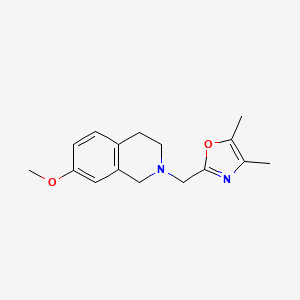 molecular formula C16H20N2O2 B7554224 2-[(7-methoxy-3,4-dihydro-1H-isoquinolin-2-yl)methyl]-4,5-dimethyl-1,3-oxazole 