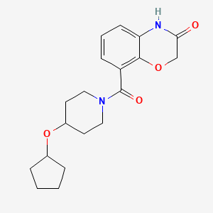 molecular formula C19H24N2O4 B7554227 8-(4-cyclopentyloxypiperidine-1-carbonyl)-4H-1,4-benzoxazin-3-one 