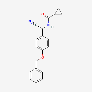 molecular formula C19H18N2O2 B7554231 N-{[4-(benzyloxy)phenyl](cyano)methyl}cyclopropanecarboxamide 