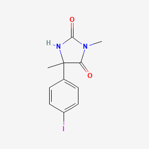 molecular formula C11H11IN2O2 B7554240 5-(4-Iodophenyl)-3,5-dimethylimidazolidine-2,4-dione 
