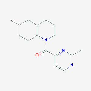 molecular formula C16H23N3O B7554252 (6-methyl-3,4,4a,5,6,7,8,8a-octahydro-2H-quinolin-1-yl)-(2-methylpyrimidin-4-yl)methanone 