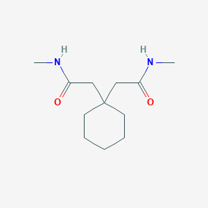 molecular formula C12H22N2O2 B7554278 N-methyl-2-[1-[2-(methylamino)-2-oxoethyl]cyclohexyl]acetamide 
