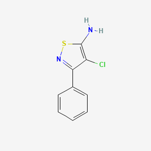 molecular formula C9H7ClN2S B7554286 4-Chloro-3-phenyl-1,2-thiazol-5-amine 