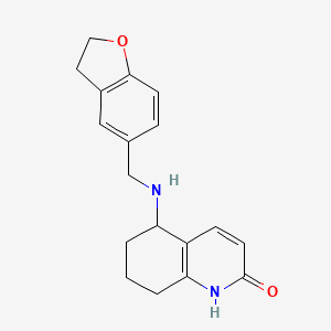 molecular formula C18H20N2O2 B7554291 5-(2,3-dihydro-1-benzofuran-5-ylmethylamino)-5,6,7,8-tetrahydro-1H-quinolin-2-one 