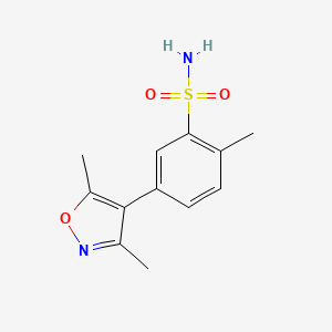 molecular formula C12H14N2O3S B7554311 5-(3,5-Dimethyl-1,2-oxazol-4-yl)-2-methylbenzenesulfonamide 