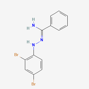 molecular formula C13H11Br2N3 B7554327 N'-(2,4-dibromophenyl)benzenecarboximidohydrazide 