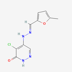 molecular formula C10H9ClN4O2 B7554350 5-chloro-4-[(2E)-2-[(5-methylfuran-2-yl)methylidene]hydrazinyl]-1H-pyridazin-6-one 