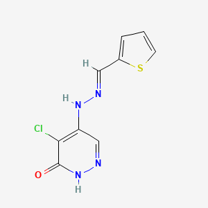 molecular formula C9H7ClN4OS B7554363 5-chloro-4-[(2E)-2-(thiophen-2-ylmethylidene)hydrazinyl]-1H-pyridazin-6-one 