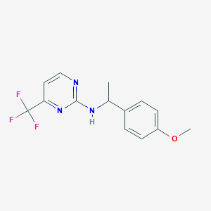 molecular formula C14H14F3N3O B7554377 N-[1-(4-methoxyphenyl)ethyl]-4-(trifluoromethyl)pyrimidin-2-amine 