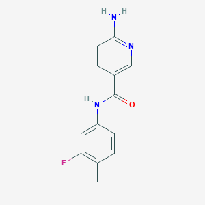 molecular formula C13H12FN3O B7554379 6-amino-N-(3-fluoro-4-methylphenyl)pyridine-3-carboxamide 