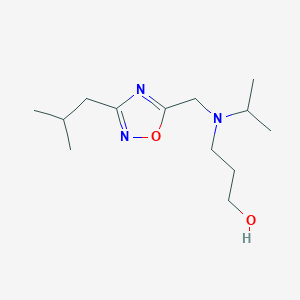 molecular formula C13H25N3O2 B7554387 3-[[3-(2-Methylpropyl)-1,2,4-oxadiazol-5-yl]methyl-propan-2-ylamino]propan-1-ol 