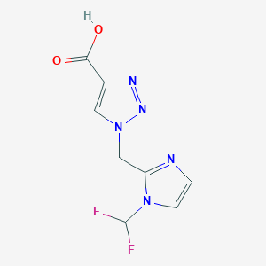 molecular formula C8H7F2N5O2 B7554392 1-[[1-(Difluoromethyl)imidazol-2-yl]methyl]triazole-4-carboxylic acid 