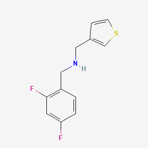 molecular formula C12H11F2NS B7554412 N-[(2,4-difluorophenyl)methyl]-1-thiophen-3-ylmethanamine 
